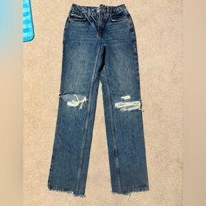 Good American Blue Straight Leg Jeans